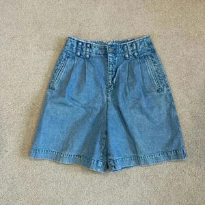 American Design First Issue Cotton Denim Mom Shorts Medium Wash Blue Cotton 8